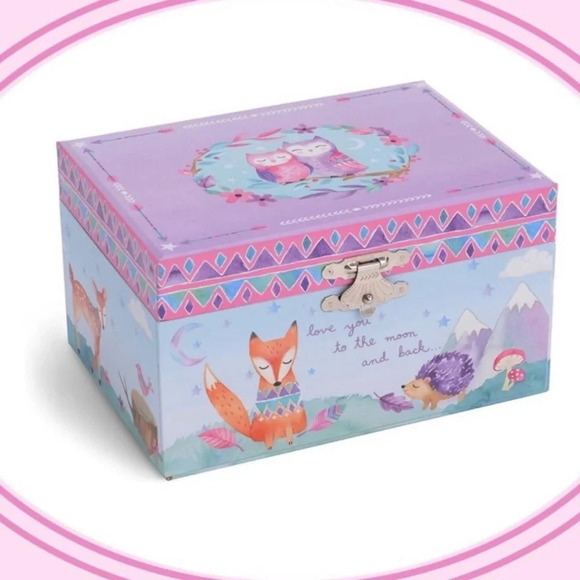 Woodland Animal Musical Jewelry Box, Pink/Purple, NIB - Picture 5 of 13